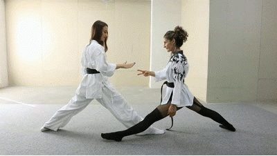 Karate lesson from Gerda and Rhea